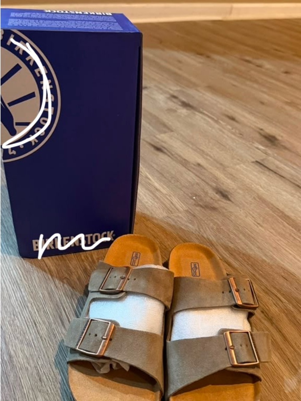 Arizona Soft Footbed Sandals in Taupe